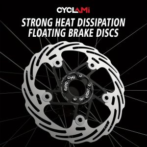 CYCLAMI High-Performance Bike Disc Brake Rotor - 160mm/180mm, Stainless Steel & Aluminum Alloy, Floating Design for Enhanced Heat Dissipation, Includes 6 Bolts - Perfect for Road & MTB