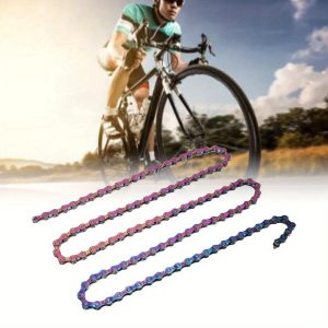 Mountain Bike Chain, Bike Chain Rust Proof Sensitive Colorful 6 7 8 Speed Chain for Road Mountain Bikes