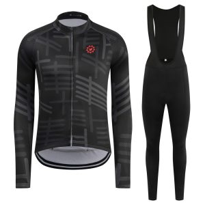 Men's Long Sleeve Cycling Sweatshirt And Pants Set, Warm For Winter Outdoors