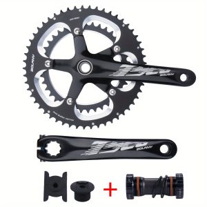 BOLANY 53-39T Double Speed Road Bike Chainrings 130BCD Aluminum Alloy 1000g Lightweight Hollow Crankset Set Compatible with 9/10 Speed