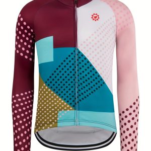 GCRFL Men's Cycling Jersey Long Sleeve Cycling Jersey (3+1 Zipper Pockets) Breathable Quick Dry Cycling Jersey Purple