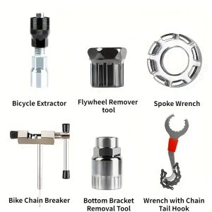 Profession Bicycle Repair Tools Kit, Bike Chain Breaker Crank Puller Bicycle Extractor Flywheel Remover Tool Spoke Wrench