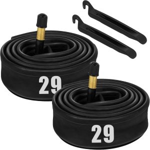 LotFancy 29inch Bike Tube, 29 x 1.75/1.95 Road/Mountain Bike Inner Tubes Inner Tube Replacement, Schrader Valve (32mm), Plus 2 Nylon Plastic Tire Levers